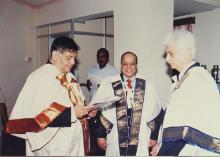 Prof. R. Natarajan, Mr. Krishnaswamy Kasturirangan and Mr. Azim Premji, 38th Convocation (2001)