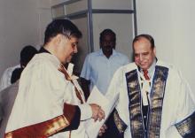Prof. R. Natarajan and Mr. Krishnaswamy Kasturirangan at the 38th Convocation, 2001