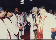 Mr. Azim Premji interacts with faculty members, 38th Convocation (2001)