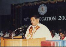 Director R. Natarajan addresses the audience at the 38th Convocation, 2001