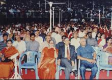 Audience members watch the proceedings of the 38th Convocation, 2001