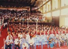 A shot of the audience and graduands at the 38th Convocation (2001)