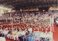 A shot of the audience and graduands at the 38th Convocation (2001)