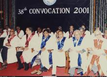 A shot of the IIT Madras administrators at the 38th Convocation, 2001