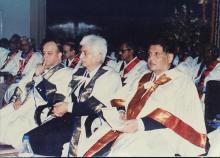 Mr. Krishnaswamy Kasturirangan, Mr. Azim Premji and Prof. R. Natarajan at the 38th Convocation, 2001