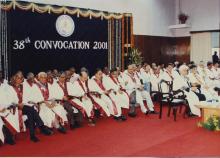 On the dais during the 38th Convocation (2001)