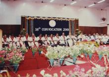 On the dais at the 38th Convocation, 2001