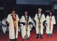 Prof. R. Natarajan, Mr. Krishnaswamy Kasturirangan and Mr. Azim Premji at the 38th Convocation (2001)