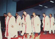 The academic procession at the close of the 38th Convocation, 2001