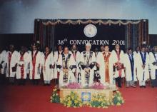 On the dais at the 38th Convocation, 2001