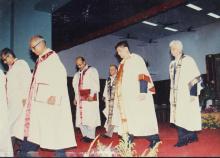 The academic procession at the close of the 38th Convocation, 2001