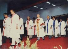 The academic procession at the close of the 38th Convocation, 2001