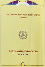 The invitation card for the 39th Convocation of IIT Madras, 2002