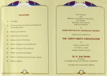 The programme order and invitation card for the 39th Convocation, 2002