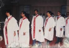 The faculty members take part in the academic procession at the 39th Convocation, 2002