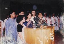 A scene from the invocation sung during the 39th Convocation, 2002