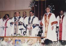 During the invocation song at the 39th Convocation, 2002