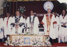 During the invocation song at the 39th Convocation, 2002
