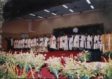 A photograph taken during the invocation song at the 39th Convocation, 2002