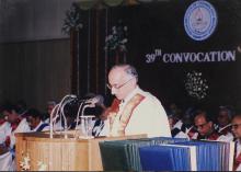 Prof. M. S. Ananth speaks at the 39th Convocation, 2002