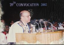 Dr. Krishnaswamy Kasturirangan speaks at the 39th Convocation, 2002