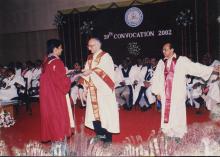 Prof. M. S. Ananth presents a degree at the 39th Convocation, 2002