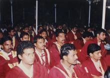 A close-up shot of some of the graduands at the 39th Convocation, 2002