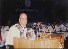 Dr. Krishnaswamy Kasturirangan addresses the audience during the 39th Convocation, 2002
