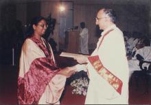 Prof. M. S. Ananth awards a degree to a student during the 39th Convocation, 2002