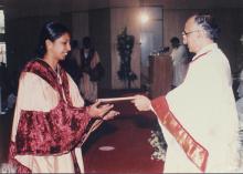 Prof. M. S. Ananth awards a degree to a student during the 39th Convocation, 2002