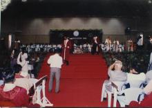 A photograph taken during degree distribution at the 39th Convocation, 2002